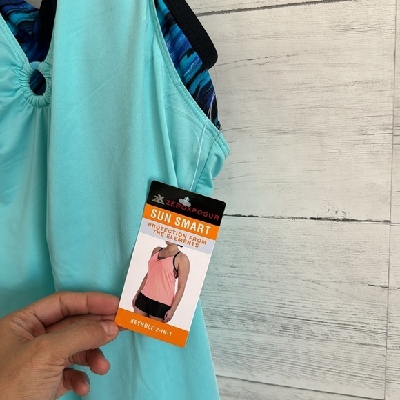 ZeroXposur Blue Swimsuit 2 in 1 Tank | SIZE XS - Picture 6 of 11